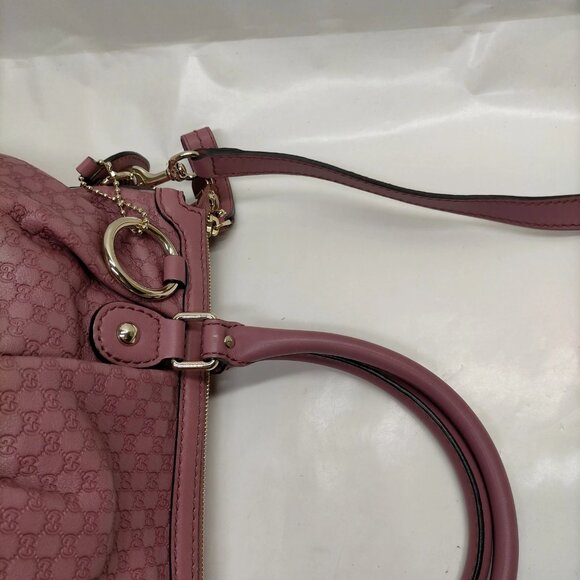 Authentic Gucci Pink Leather Hand Bag mon585-111325 - Picture 6 of 16